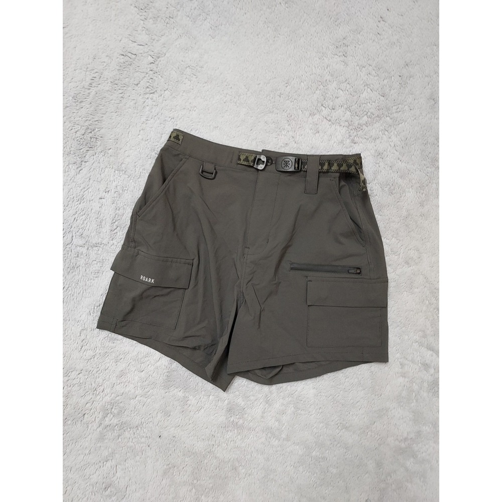Roark Canyon Short Mens Small Gray Hiking Outdoor Cargo Shorts Belted Nylon S